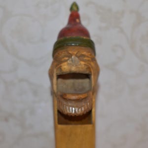 Antique Nut Crackers - Wonderful Victorian Carved Wood Scary Christmas Santa/Gnome