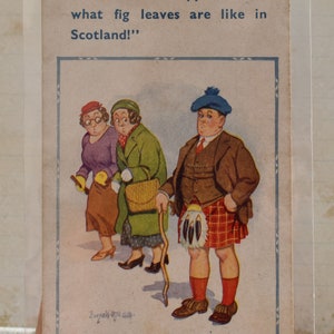 Cartolina sfacciata di Donald McGill - Affascinante commedia scozzese scortese e antica Risque