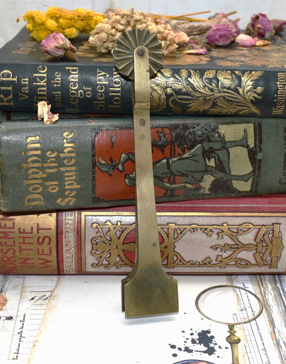 Antique Pastry Crimper Beautiful Victorian Brass Double Ended Edger and