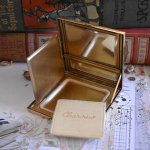Clearview Powder Compact - Beautiful Vintage Self Cleaning Windshield Wiper Rare Compact 1940s