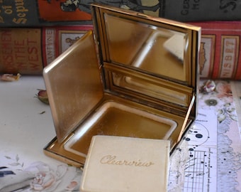 Clearview Powder Compact - Bel essuie-glace autonettoyant vintage Rare Compact des années 1940