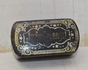 Antique Georgian Papier Mache Snuff Box: "If You Please!"