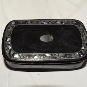 Victorian Snuff Box - Beautiful Antique Papier Mache Trinket/Snuff Box