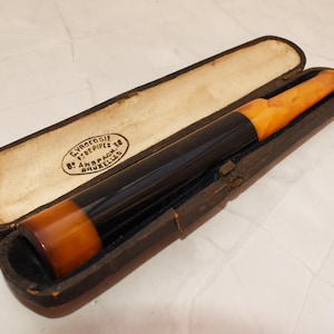 Victorian Amber Cheroot Holder - Gorgeous Large Cased Antique