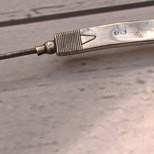Edwardian Silber Hockey Stick Hutnadel - Birmingham Hallmarked Schmuck Bild 7