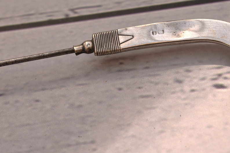 Edwardian Silber Hockey Stick Hutnadel - Birmingham Hallmarked Schmuck Bild 7