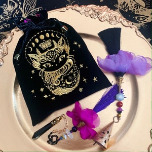 Cosmic Ritual Tool Gift Set - Ritual Bell - Black Onyx Pendulum - Velvet Pouch - FREE USA Shipping