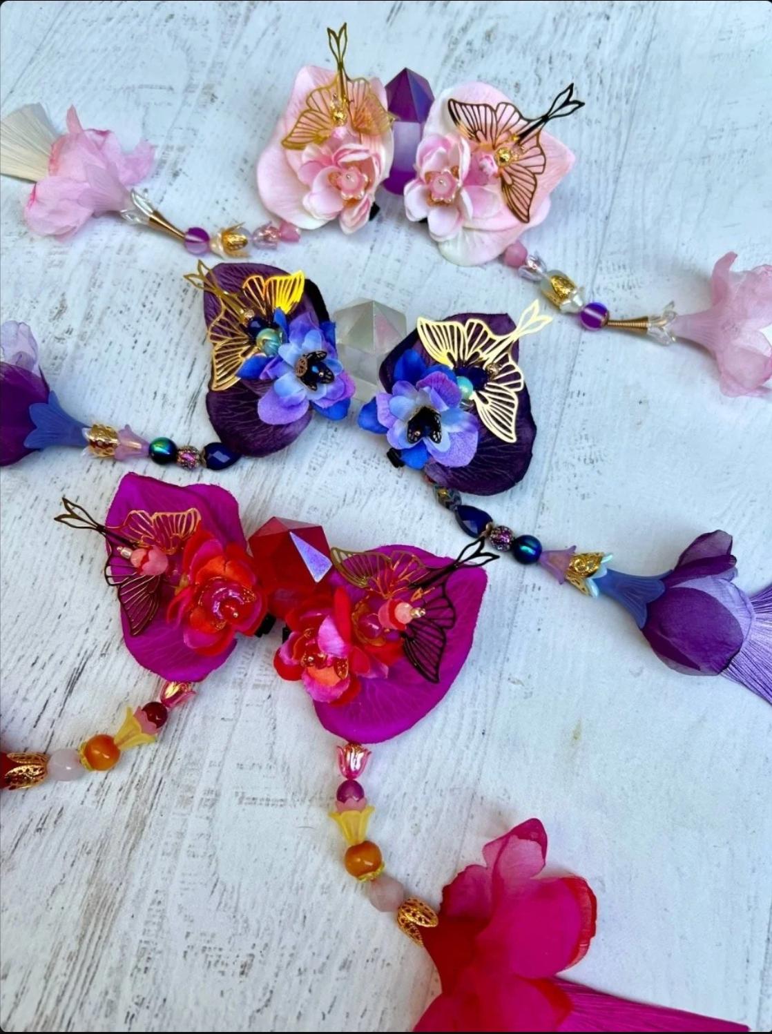 MYSTICAL Purple Fairy Flower Hair Clip With a Detachable  display picture 2