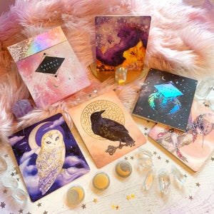 Cosmic Allies Deck - Altar Art Card Deck & Book - Tarot Deck, Oracle Deck, Astrology - Sun, Moon, Venus, Jupiter, Cat, Crow, Owl, Fox