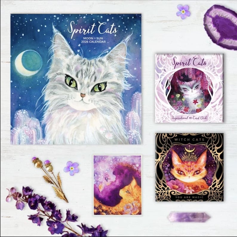 Baralho Oráculo Gatos Espirituais - Baralho de Cartas Inspirador - Indie, Tarô, Mágico, Bruxa, Adivinhação, Cura, Mensagens Divinas, Gato, Gatinho imagem 7