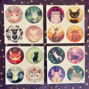 Spirit Cats Stickers - Set of 16