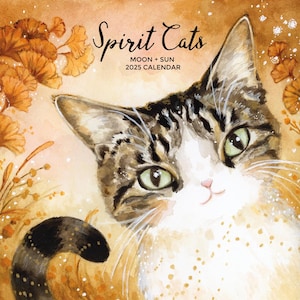2025 Cat Calendar, Spirit Cats, Moon Phase & Astrological Calendar, Lunar Calendar, Wall Calendar, Spirit / Witch Cat Oracle Decks