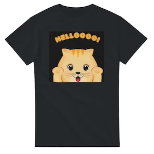 Helloooo Cat T-Shirt | Playful Cat Lover Graphic Tee