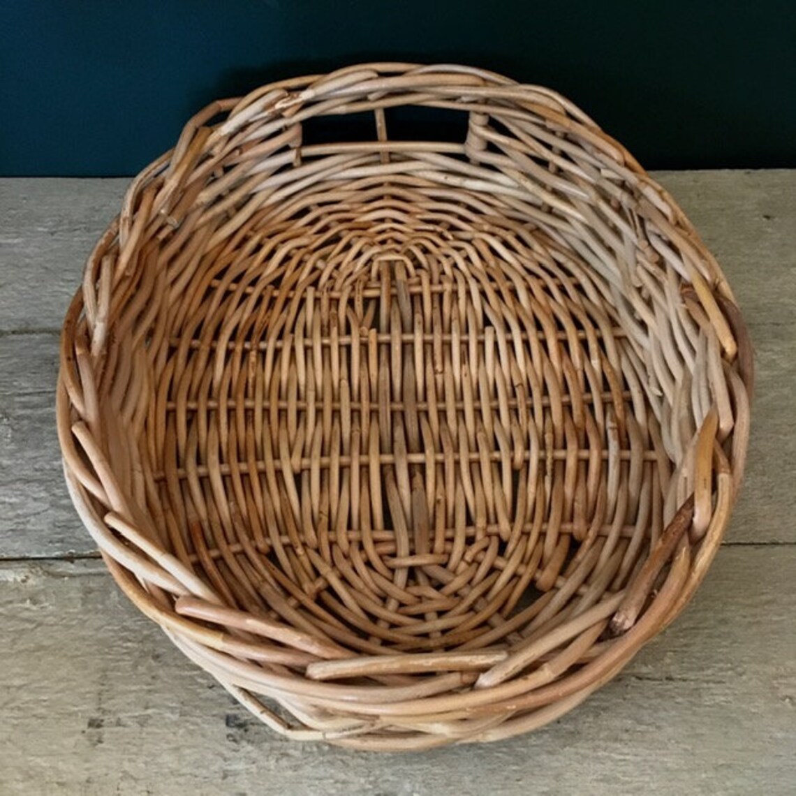 Vintage Large Rattan Tray Wicker Tray Basket Serving Tray Etsy