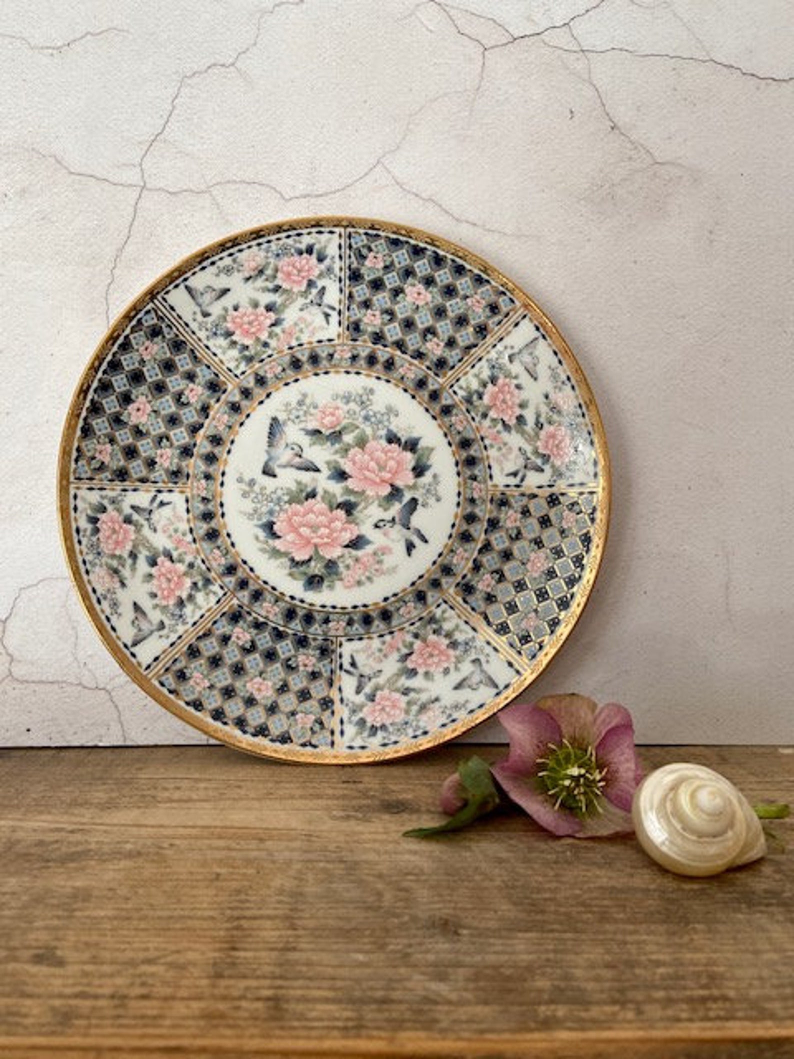 Vintage Japanese Wall Plate Japandi Decor Ceramic Wall Etsy