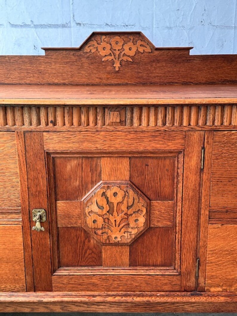 Vintage Sideboard, Wooden Buffet, Drink Hall Console, Large