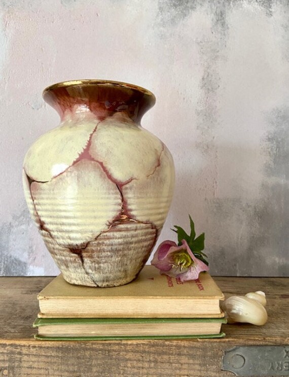Buy Vintage Vase, Pink and White Marble Vase, Glass Vase, Flower 