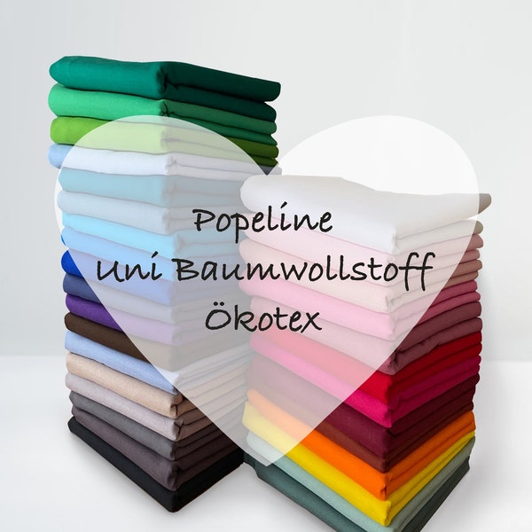 Popeline 100% Baumwolle - Öko-Tex, Cotton, Baumwolle Uni, viele Farben, Baumwollstoff, Meterware, schwarz, weiß, bunt, rosa, blau/ ab 50cm