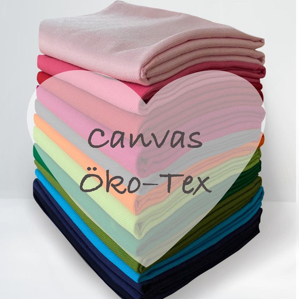 Canvas Stoff - Feste Baumwolle/ Öko-Tex/ grau/rosa/blau/ ab 50cm