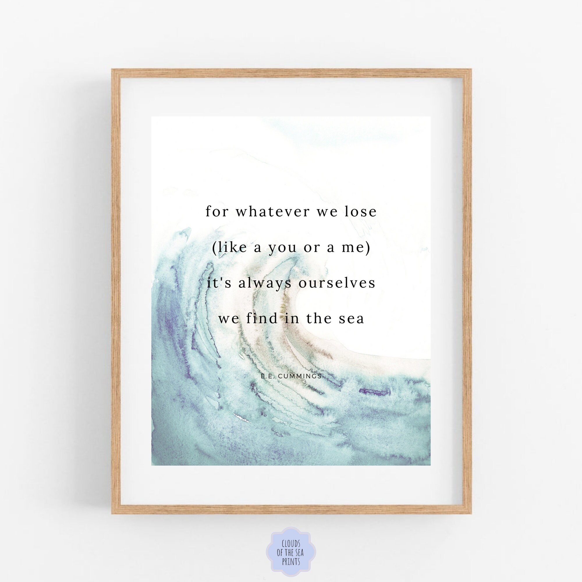 Famous Poem About The Sea Cummings Poem E E CUMMINGS Poetry Inspirational Poem Sea - Etsy UK