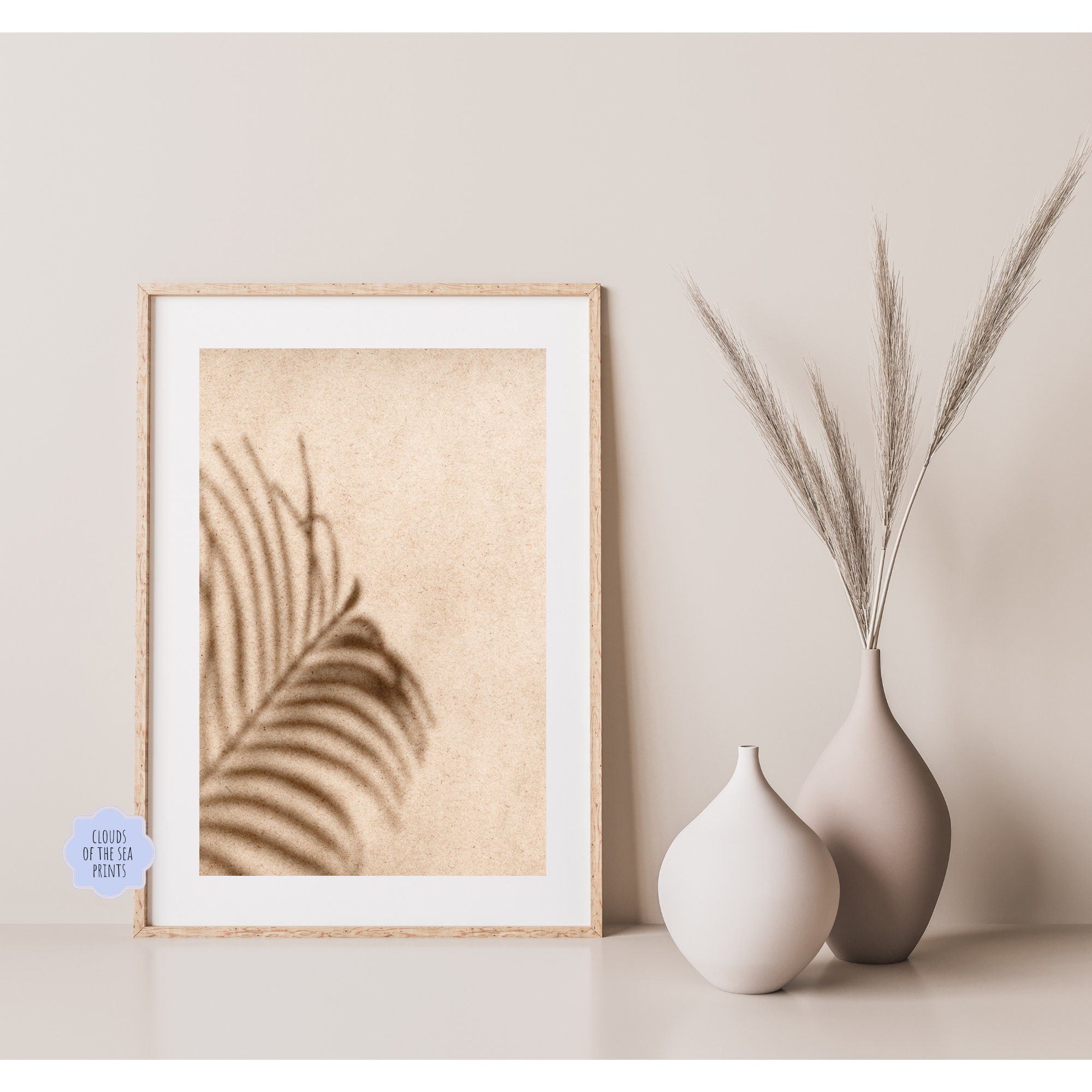 Neutral photo print Palm poster Shadow palm print Botanical Etsy España