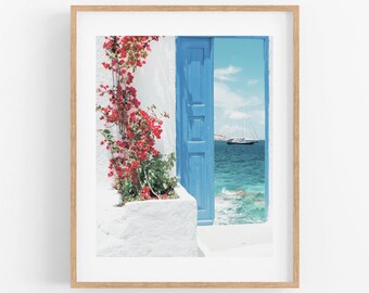 Greece Photo Print Beach Greece wall art, digital wall art, digital fine art, art photography, greece lover gift, doorway