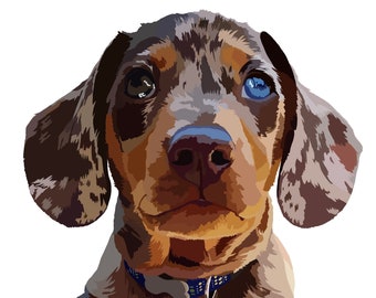 Impresiones digitales de retratos de mascotas personalizados / Regalo para amantes de los gatos y los perros, amigos y familiares / Arte minimalista para mascotas / Regalo de Navidad Perro, gato, mascota