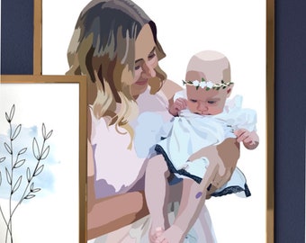 Personalisierte Digitale Portraits | Geschenk für Freund oder Familie | Taufe, Grandkids, Abschluss, Paare, Erinnerungen, besondere Gelegenheitsfotos