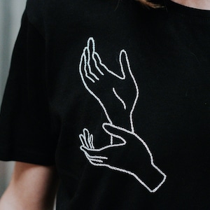 Custom Hand Embroidered Black T-SHIRT With 'twin Peaks' Laura's Palmer ...