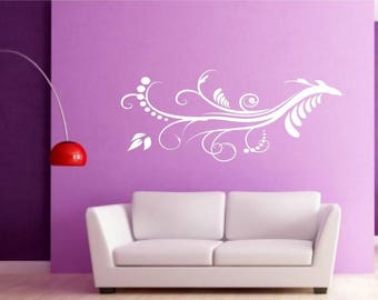 floral  flower  Wall  Decal floral Vinyl Decor Nursery Decal Baby Wall Decal  Art Decal  Bedroom Decor Vinyl bathroom decal 017