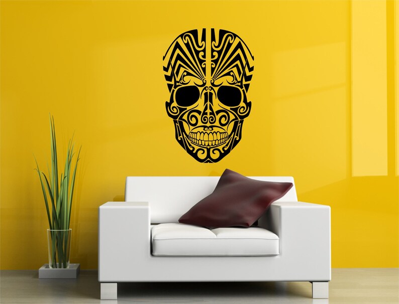 Sugar Skull Tribal Skull Wall Decal Vinyl Decor Nursery Decal Etsy