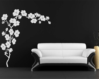 plum blossom tree branch floral  flower  Wall  Decal floral Vinyl Decor  Wall Decal  Art Decal  Bedroom Decor Vinyl bathroom decal 019