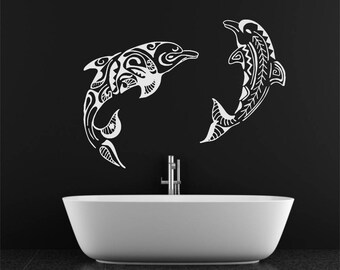 dolphin Wall  Decal Vinyl Decor Nursery Decal Baby Wall Decal  Art Decal  Bedroom Decor Vinyl 001