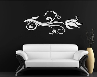 floral  flower  Wall art  Decal floral Vinyl Decor Nursery Decal Baby Wall Decal  Art Decal  Bedroom Decor Vinyl bathroom decal 015