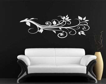 floral  flower  Wall  Decal floral Vinyl Decor Nursery Decal Baby Wall Decal  Art Decal  Bedroom Decor Vinyl bathroom decal 016