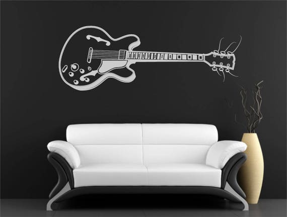 Guitar Wall Art Decal Electric Vinyl Decor Nursery - Guitar Wall Art Stickers Guitar Wall Art Decal Electric Vinyl Decor Nursery - Guitar Wall Art Stickers