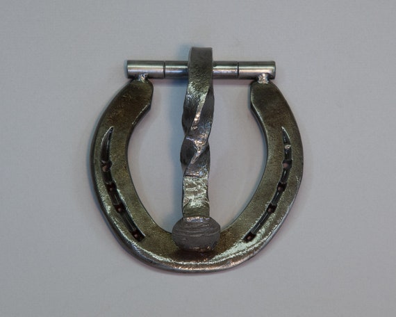 Horseshoe Door Knocker Half Twist Railroad Spike