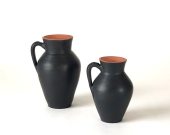Painted Pottery Vase Set Terra Cotta Pottery Hand Painted Clay Handmade Vase Studio Pottery Handmade Decorative Vase Clay Pot