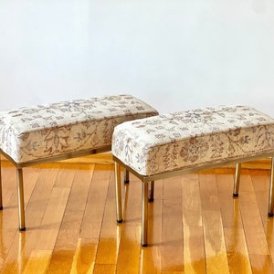 Vintage Kilim Footstool, Footrest Stool, Handmade Furniture, Turkish Rug Bench, Living Room Benches