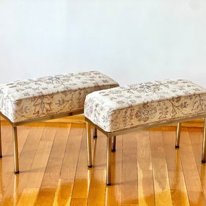 Reposapiés Kilim vintage, reposapiés, muebles hechos a mano, banco de alfombra turca, bancos de salón