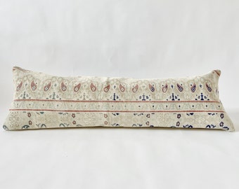 Extra Long Lumbar Kilim Pillow Cover, Handwoven Decorative Pillow