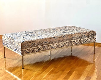 Mesa de centro Kilim vintage, banco otomano, bancos para sala de estar