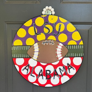 FOOTBALL TEAM DOORHANGER / customizable football team decor / house divided / any sports team/ fall ball / football season/ collegiate