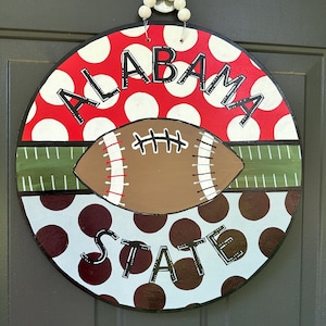 FOOTBALL TEAM DOORHANGER / customizable football team decor / house divided / any sports team/ fall ball / football season