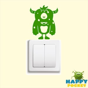 Monster Light Switch Decal | Monster Light Switch Vinyl Sticker | Funny Monster Outlet Cover | Scary Cute Wall Decal | Kids Room Decor