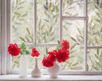 window film with branches | self adhesive film | sandblasted decorative film | frosted window film | etched glass film | privacy window film