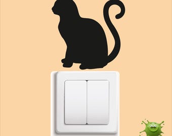 XSM Switch Cat Wall Stickers – Light Switch Decor Decals, Adhesive Wall Plate Covers