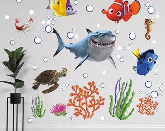 finding nemo | nautical decor | miniature fish | fish decal | fish art print | fishing stickers | fishing clipart | fish stickers fish print