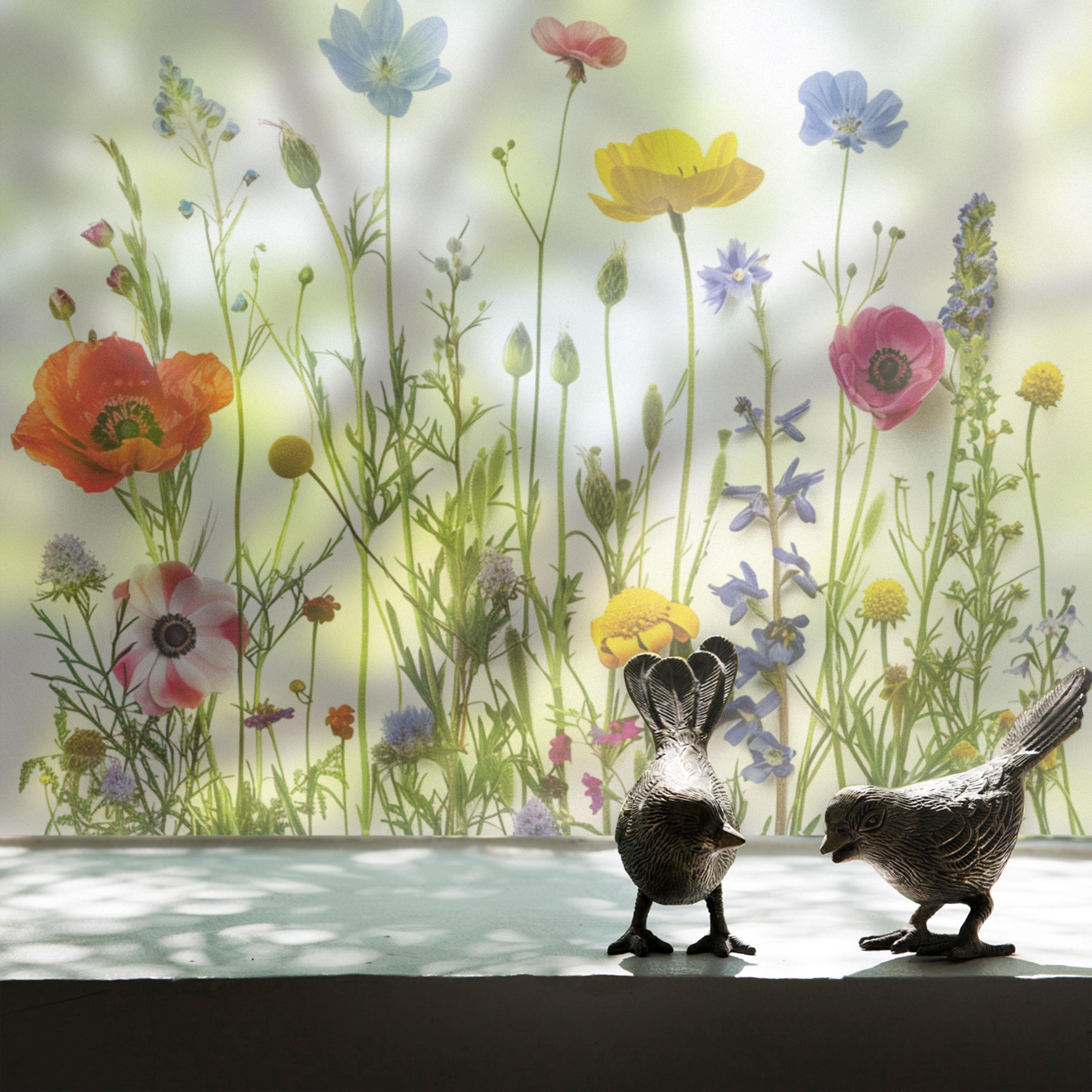 Sichtschutz Pusteblume mit Vögel | Blickdichte Folie