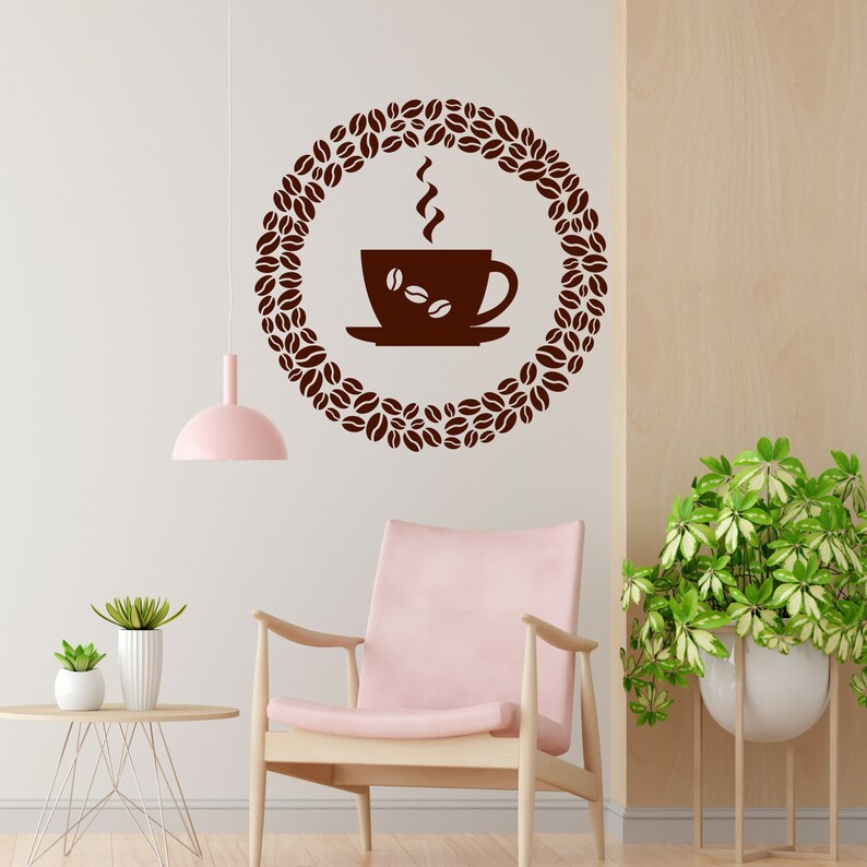 Coffee Beans Circle Decal | Coffee Cup Sticker| Espresso Mug Decal ...